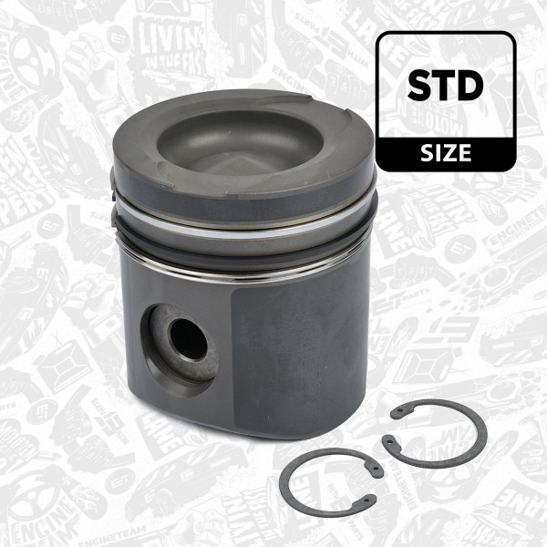 PM001100, Piston with rings and pin, Complete piston with rings and pin, ET ENGINETEAM, Man E2000/TGA Neoplan Centroliner Starliner Setra Solaris Urbino Van Hool D2865LF* D2865LOH* D2866LF* D2866LOH* D2866LUH* 1995+, 51025006063, 51025016072, 51025016076, 51025110076, 51025110284, 51025117029, 51025117033, 51025117232, 51025117271, 51025117275, 020320286600, 2283100, 858280, 87-283100-80, 90578600, 858280MEC