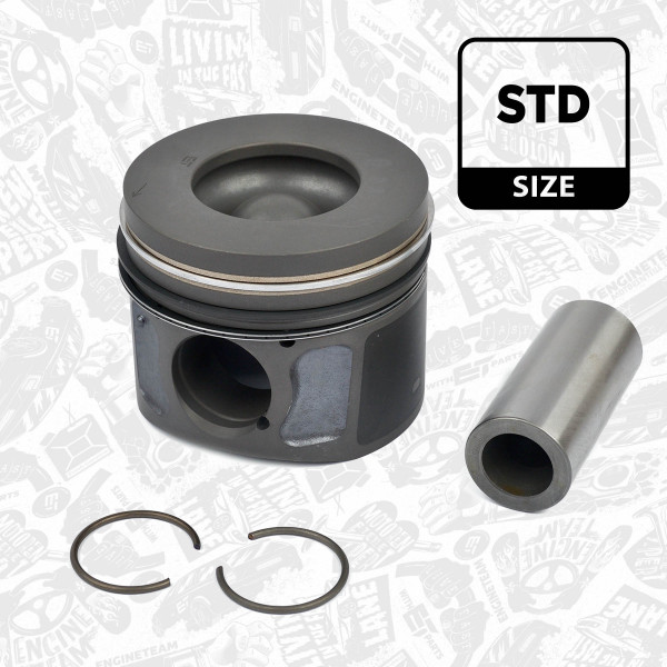 Piston with rings and pin - PM001200 ET ENGINETEAM - 5S7Q-AAE, 1373523, 0628S6