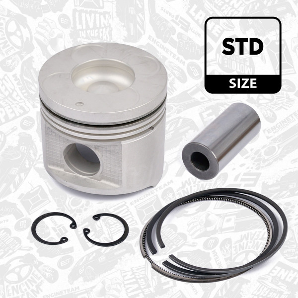 PM002000, Piston with rings and pin, Complete piston with rings and pin, ET ENGINETEAM, Nissan Navara/Pathfinder 2,5D YD25DDTi 2001+, A2010-VK50A, A2010-VK51A, A2010-VK510, A2010-VK511, A2010-VK512, A2010-VK515, A2010-VK516, A2010-VK517, A2010-VK52A, A2010-VK58A, A2010-VK581, A2010-VK582, A2010-VK59A, A5010-VK576, A5010-VK577, 87-452600-00, 12033VK510, 12033VK520, 12033-VK520, 408904DB, 408904DBSTD, 71-9100-00, 8745260000, A2033-VK520, PK21260, PK-21260