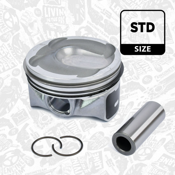 PM010000, Piston with rings and pin, Complete piston with rings and pin, ET ENGINETEAM, Ford Mondeo S-Max Galaxy, Land Rover Freelander, Volvo S80 2,0 EcoBoost 2010+, 40315600