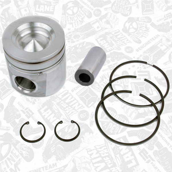 PM010350, Piston with rings and pin, Complete piston with rings and pin, ET ENGINETEAM, Cummins DAF CF/LF Ford Cargo VDL Citea PX5 PX7 ISB4.5 ISB6.7 CPL 279 1265 1283 1388 1489 1490 2583 2715 2786 2787 3059 3060 3065 3066 3067 3094 3095 3096 3098 3313 3315 3316 3335 3381 3389 3650 8230 8232 8233 8234 8347 Euro6 2013+, 4938620, 1705761, 4956007, 41541620, 4931041, 4955480