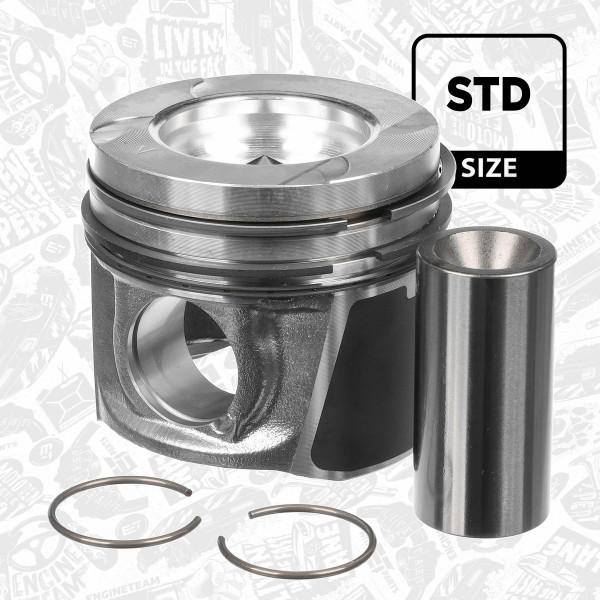 Piston with rings and pin - PM015300 ET ENGINETEAM - 120A17400R, 4420365, 93168022