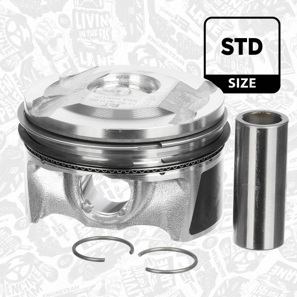 Piston with rings and pin - PM015600 ET ENGINETEAM - 12667052