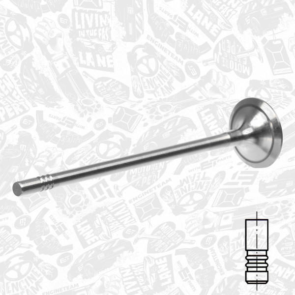 VE0186, Exhaust Valve, ET ENGINETEAM, Audi A1/A3/A4/A5/Q2/Q3 Seat Alhambra Arona Ateca Ibiza Leon Toledo Škoda-VW Fabia-III Kamiq Karoq Kodiaq Octavia-III/IV Volkswagen Beetle Caddy Golf Passat Taigo Tiguan Touran 1,0TSi/1,4TSi CHPA CHPB CHZB CHZC CZCA CZDA CZEA DLAA DLAC 2014+, 04E109611J, 04E109611H, R6840/RCR